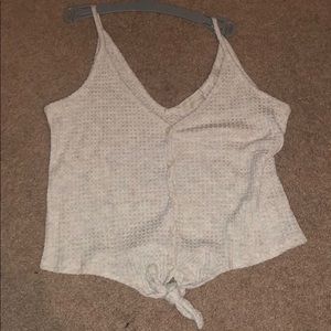 UO knitted cropped cream tank top.